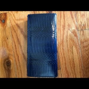 Blue snakeskin wallet